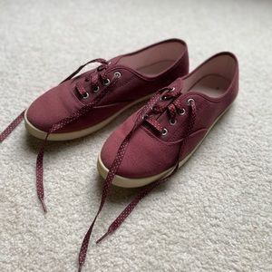 Red flat sneakers